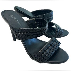 BCBGeneration Black Strappy Heel Sandals Size 7.5 3” Heel Cute Party Date Night